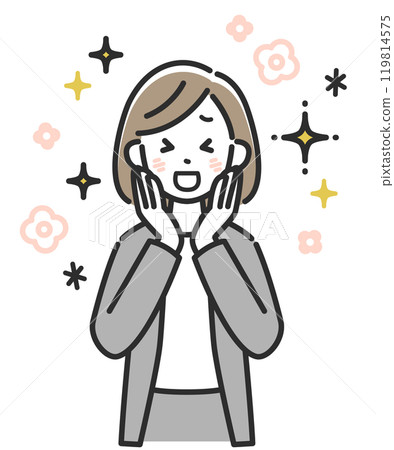 一個穿著西裝的快樂女商人 一個穿著西裝的快樂女商人 119814575