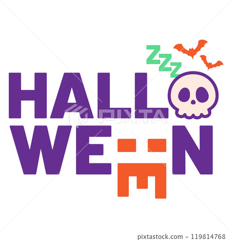 Halloween greeting and celebration lettering design 119814768