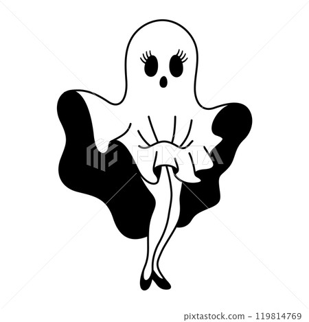 funny halloween ghost lady for greeting halloween festival spooky season 119814769