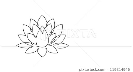 lotus water lily thin line illustration continuous drawing minimalism lotus water lily thin line illustration continuous drawing minimalism 119814946