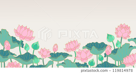 lotus water lily flowers and leaves isolated on beige background lotus water lily flowers and leaves isolated on beige background 119814978