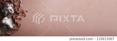 Banner. Antique bust of woman on brown background. Love, beauty, feminism concept 119815067