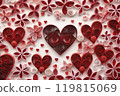Heart with flowers, made of Quilling Paper. Valentine Day background. Generative AI 119815069