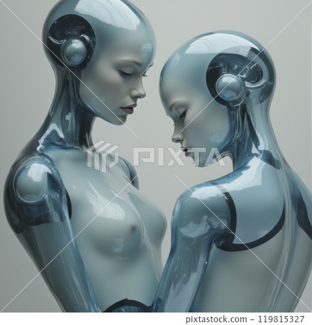 Portrait of robot girls. Portrait of robot girls. 119815327