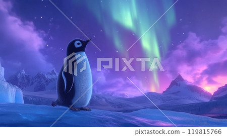 極光和企鵝 119815766
