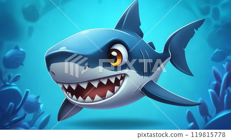 鯊魚漫畫海圖動物人物水下向量野生動物捕食 鯊魚漫畫海圖動物人物水下向量野生動物捕食 119815778