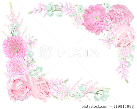 玫瑰和鈴蘭框架 119815998