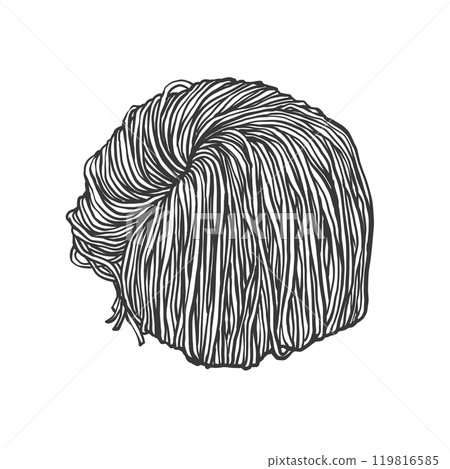 超細直面手寫毛筆繪畫風格插畫 119816585
