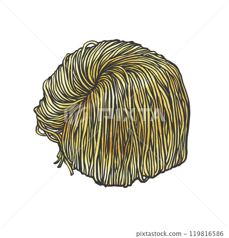 超細直面手寫毛筆繪畫風格插畫 119816586