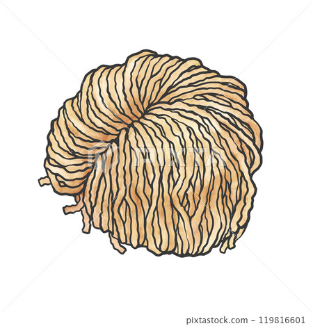粗捲麵條的手寫畫筆繪畫風格插圖 粗捲麵條的手寫畫筆繪畫風格插圖 119816601