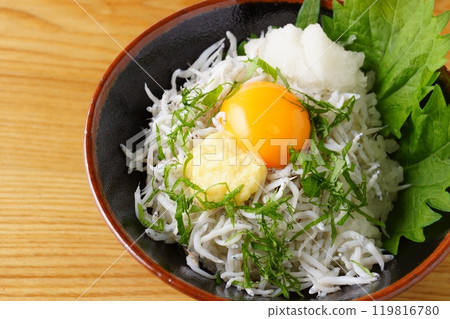 Pot-fried shiitake on rice Pot-fried shiitake on rice 119816780