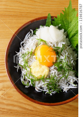 Pot-fried shiitake on rice 119816787