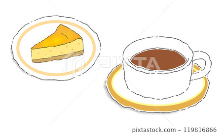 Coffee cheesecake illustration 119816866