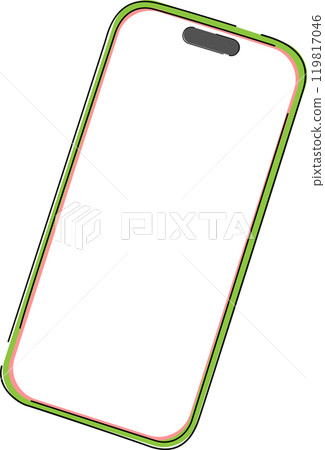 smartphone modern graphic mockup with screen isolated on background, Vector illustration colorful graphic design element for mockup about technology gadget and communication, no people. 119817046