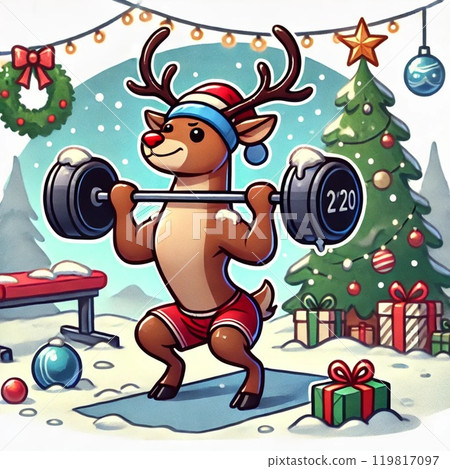 Reindeer training for Christmas 119817097