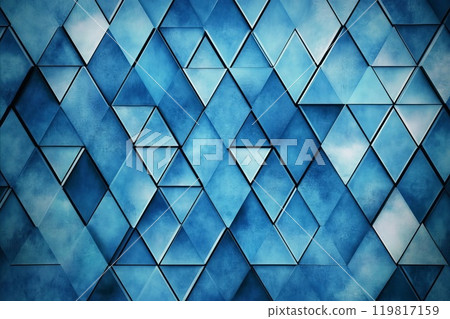 Background with blue triangles. Generative AI. 119817159