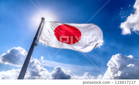 Japanese flag, Hinomaru, Generative AI AI image 119817217
