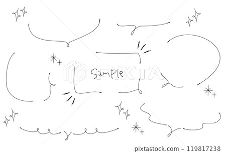 Simple hand-drawn speech bubble illustration, line drawing, black and white, transparent Simple hand-drawn speech bubble illustration, line drawing, black and white, transparent 119817238