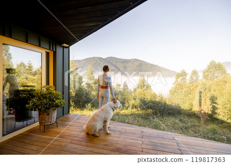 Morning Tranquility with a Loyal Companion 119817363