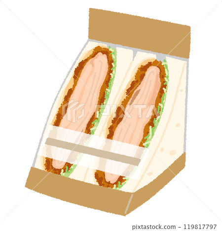 炸雞排三明治（三明治）插畫 119817797