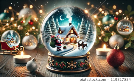 聖誕雪球和照明 119817824