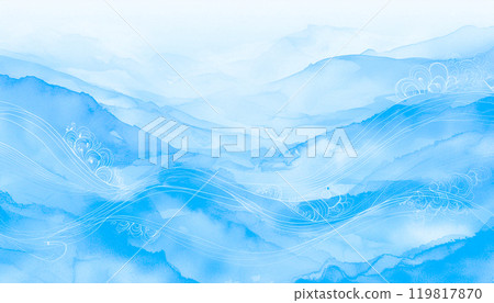 Watercolor style water background. Abstract water illustration, Generative AI, AI image 119817870