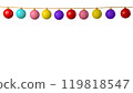 3D rendering, Colorful Christmas ball ornaments hanging on isolated white background, Blank empty space for copy. 119818547