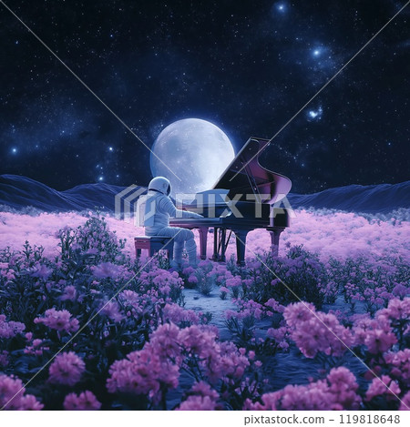 astronaut pianist in space astronaut pianist in space 119818648