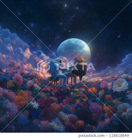 astronaut pianist in space 119818649