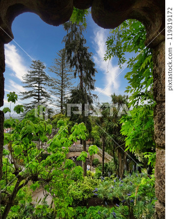 landscape of ancient castle in the middle of nature landscape of ancient castle in the middle of nature 119819172