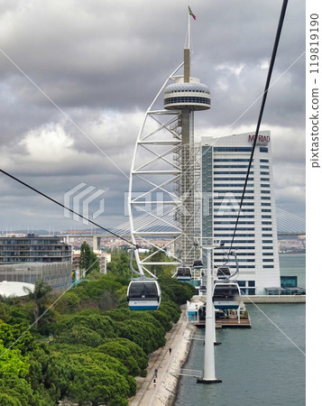 Cable car in the city of Lisbon 119819190