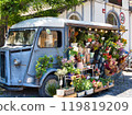 street truck selling flowers 119819209