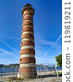 red and white lighthouse 119819211