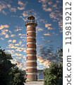 red and white lighthouse 119819212