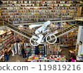 Antique bookstore with spectacular decoration 119819216
