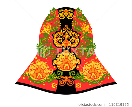 Russian doll back view template headscarf vector illustration 119819355