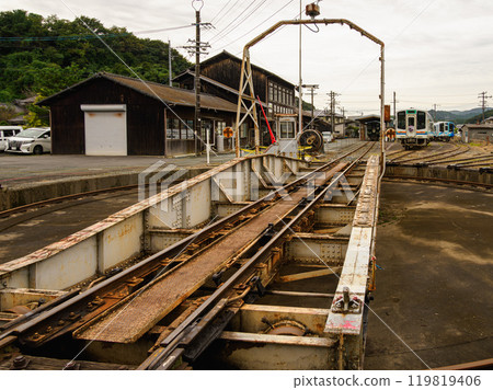 The turntable at Tenryufutamata Station, a nationally registered tangible cultural property that evokes the good old Showa era The turntable at Tenryufutamata Station, a nationally registered tangible cultural property that evokes the good old Showa era 119819406