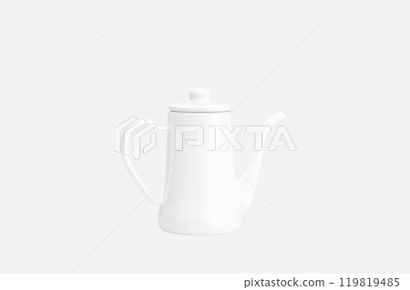 white enameled coffee pot white enameled coffee pot 119819485