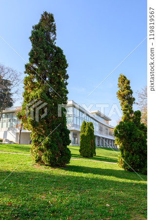 The Museum of Yugoslavia, with Josip Broz Tito grave located in The House of Flowers, the most visited museum in Belgrade, Serbia 119819567