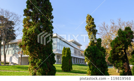 The Museum of Yugoslavia, with Josip Broz Tito grave located in The House of Flowers, the most visited museum in Belgrade, Serbia 119819568