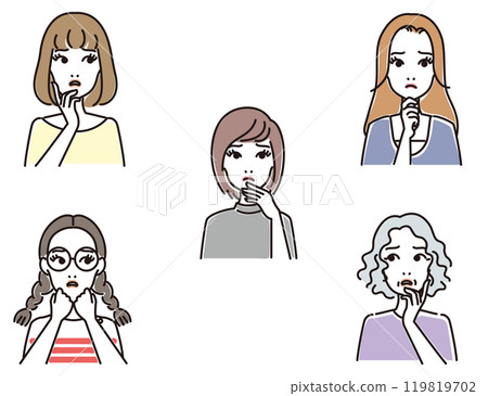 Various facial expressions for women 119819702