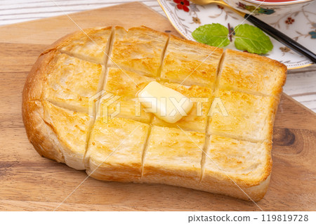 Buttered toasted British bread 119819728