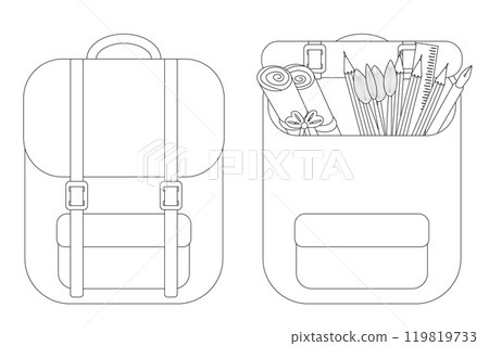 Back to School Backpack Coloring Page Back to School Backpack Coloring Page 119819733