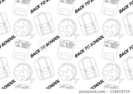 Back to School Pattern Coloring Page for Kids 119819734