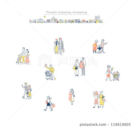 各種人步行購物集 119819805