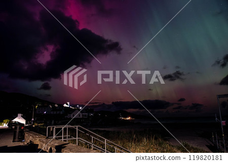 The Aurora Borealis, the northern lights, showing up in Portnoo, County Donegal, Ireland. 119820181