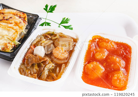 Eight treasures and chili shrimp 119820245