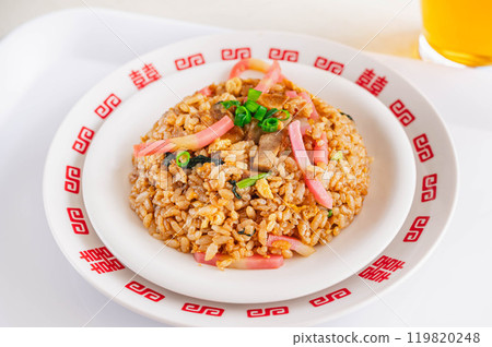 Fried rice with mixed vegetables and soy sauce Fried rice with mixed vegetables and soy sauce 119820248