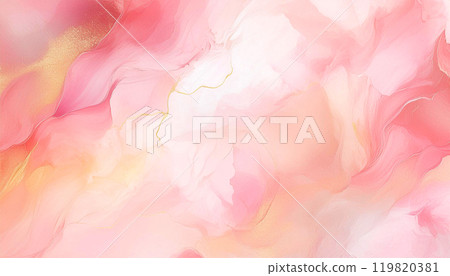 Watercolor pink marbled background 119820381