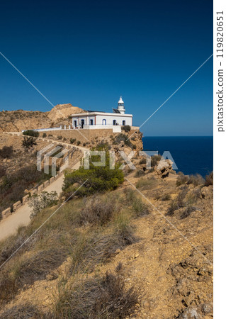 View of the lighthouse and the road to it View of the lighthouse and the road to it 119820651